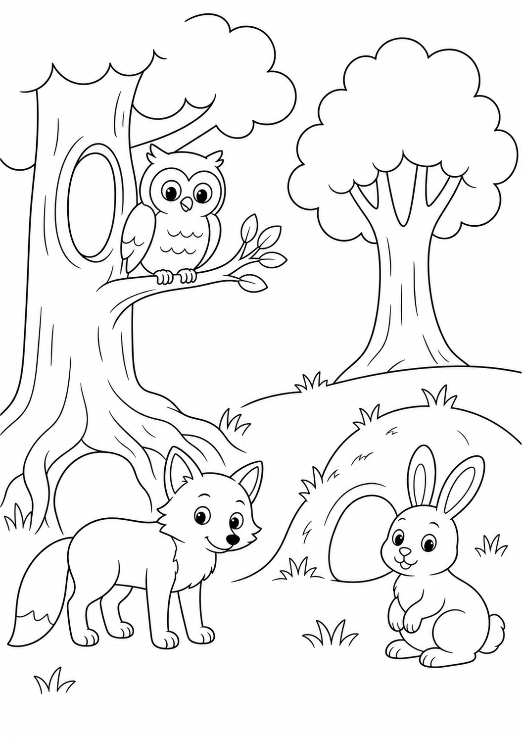 Habitats forestiers: Coloriage — Facile — aperçu de la ressource imprimable
